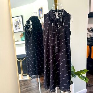 Calvin Klein Black Logo Pattern Dress